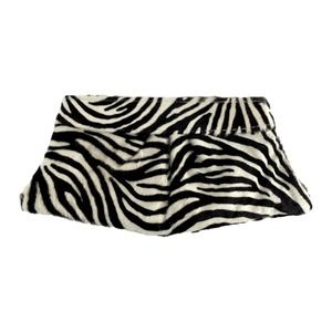 Lauren Merkin White And Brown Pony Hair Zebra Stripe Clutch EUC